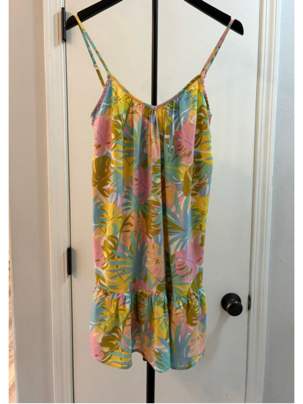 Billabong Sunny Daze Tropical Palm Print Mini Dress EUC Size XS Summer Dress